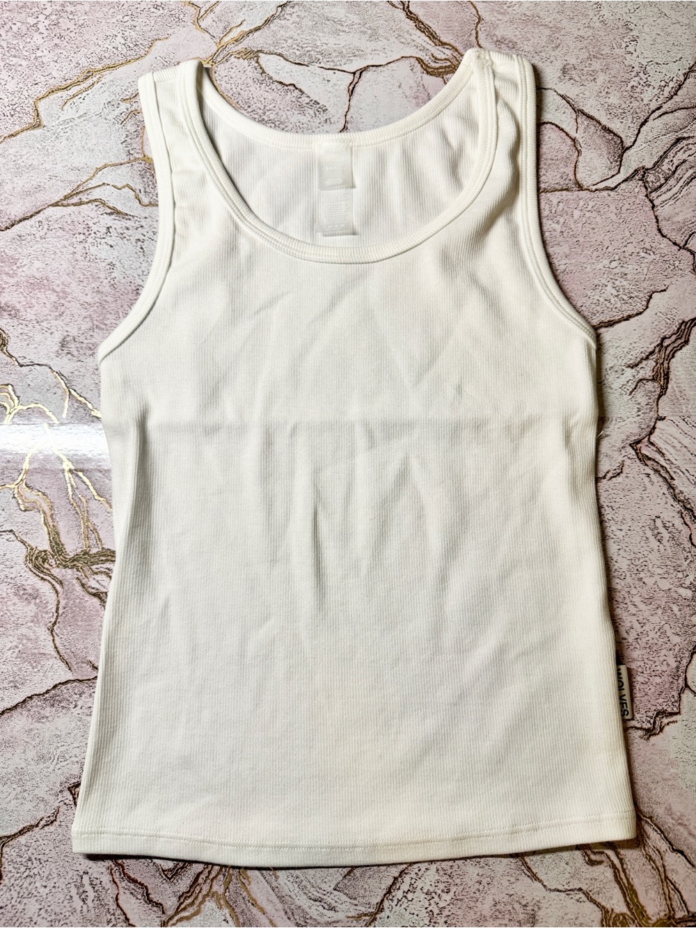 Darc Sport White Ribbed Tank Top